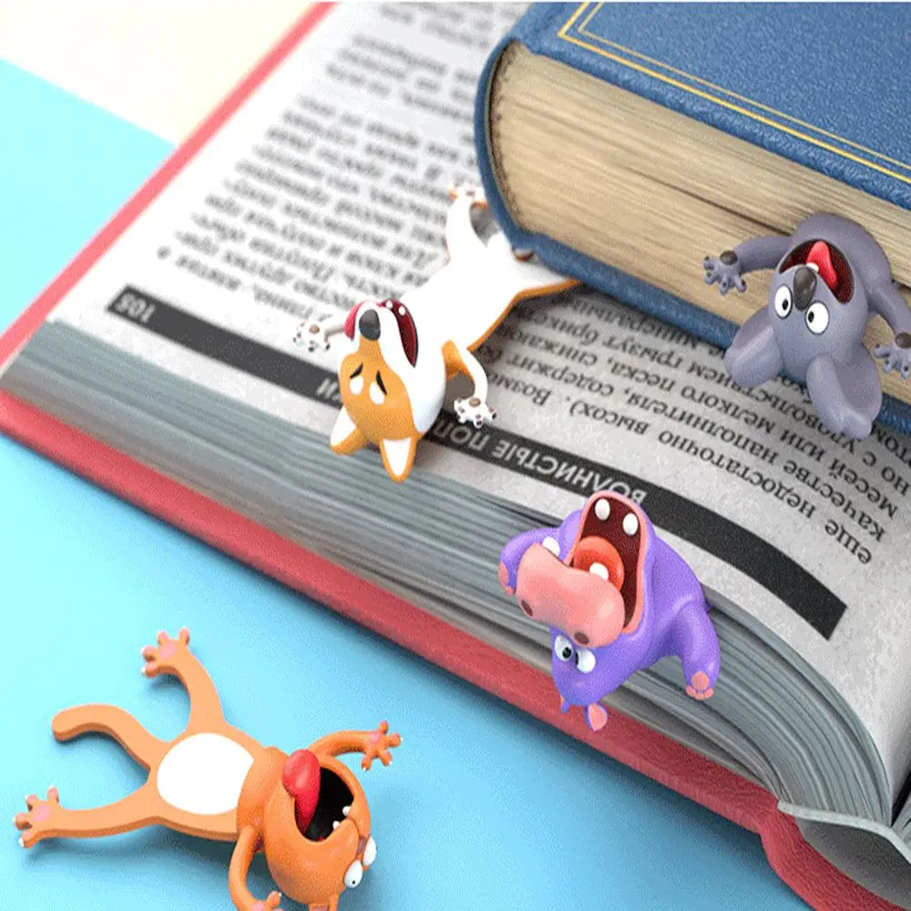 3D Stereo Cartoon Animal Bookmarks Ocean Series | Cute & Durable PVC Bookmarks for Kids (5-Pack)