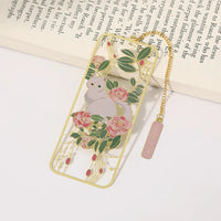 Lovely Cat Bookmark Metal Bookmark Brass Metal Classical Cute Style Student Gift Cultural and Creative Hollow Bookmark