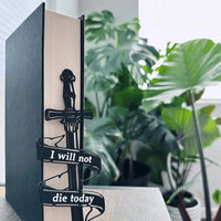 Black and Gold Dragon Bookmark with Sun and Clouds Pattern - Durable PLA Fantasy Page Holder