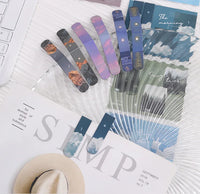 2 PCS Misty Fantasy Clouds, Sea & Forest Landscape Magnetic Bookmarks - Durable & Artistic Page Holders