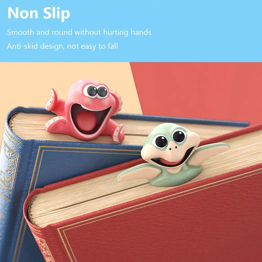 Cartoon Sea Animal Bookmarks PVC 3D Octopus & Lobster Design, Durable & Waterproof, Perfect for Students & Book Lovers