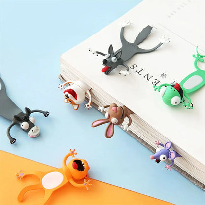 Creative 3D Stereo Cartoon Sea Animal Bookmarks - Octopus & Lobster | Durable PVC Stationery