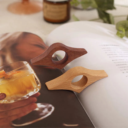 Wooden Thumb Bookmark Ergonomic One-Hand Reading Support, Durable & Lightweight, Perfect for Fast Reading & Multitasking