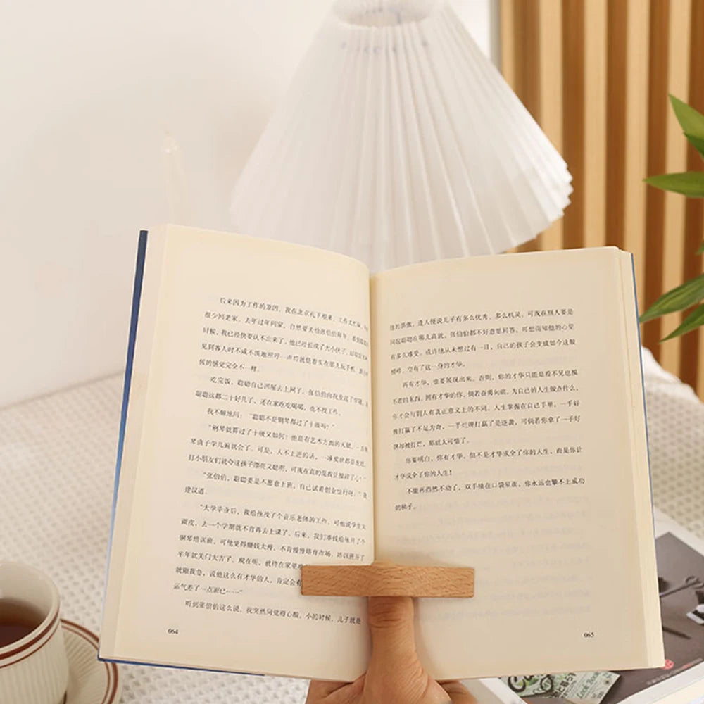 Wooden Thumb Bookmark Ergonomic One-Hand Reading Support, Durable & Lightweight, Perfect for Fast Reading & Multitasking