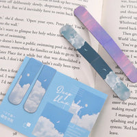 2 PCS Misty Fantasy Clouds, Sea & Forest Landscape Magnetic Bookmarks - Durable & Artistic Page Holders
