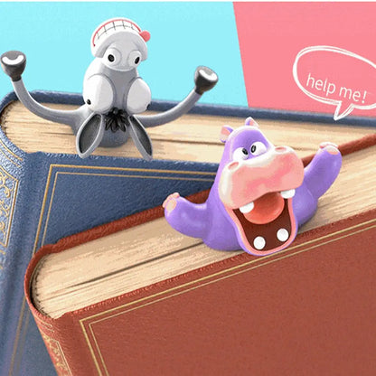 3D Stereo Cartoon Animal Bookmarks Ocean Series | Cute & Durable PVC Bookmarks for Kids (5-Pack)