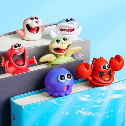 Cartoon Sea Animal Bookmarks PVC 3D Octopus & Lobster Design, Durable & Waterproof, Perfect for Students & Book Lovers