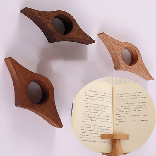 Wooden Thumb Bookmark Ergonomic One-Hand Reading Support, Durable & Lightweight, Perfect for Fast Reading & Multitasking