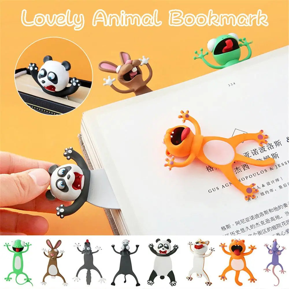 3D Stereo Cartoon Animal Bookmarks Ocean Series | Cute & Durable PVC Bookmarks for Kids (5-Pack)