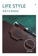 Magnetic Leather Bookmark - Double-Sided Magnetic Buckle, Durable Page Divider & Clip for Notebooks, Stationery Supplies