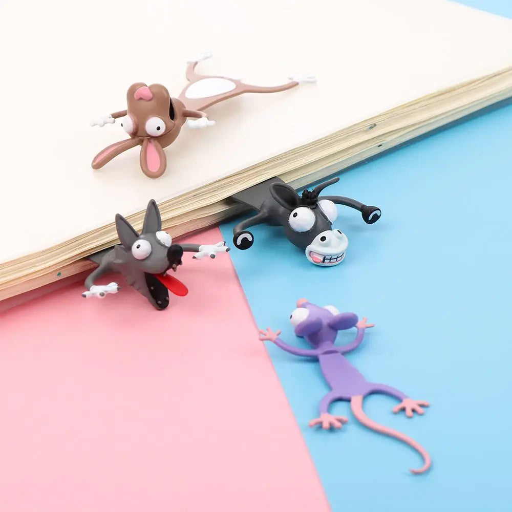 Creative 3D Stereo Cartoon Sea Animal Bookmarks - Octopus & Lobster | Durable PVC Stationery