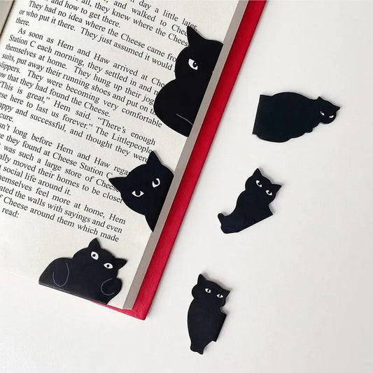 Cute Cat Magnetic Book Page Clips 6 Pack for Kids, Students & Cat Lovers | Durable & Fun