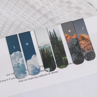 2 PCS Misty Fantasy Clouds, Sea & Forest Landscape Magnetic Bookmarks - Durable & Artistic Page Holders